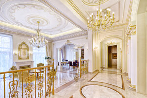 a luxurious interior of a mansion