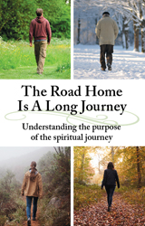 The Road Home Is A Long Journey book cover with four seasonal scenes of people walking